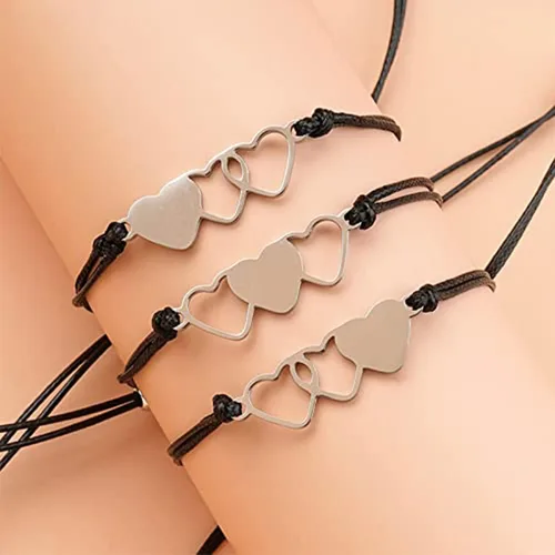 Miniatura 4 de Long tiantian 2 pulseras para mejores amigas, pulseras elásticas con cuentas de amistad, pulseras con dije de corazón, regalos de cumpleaños