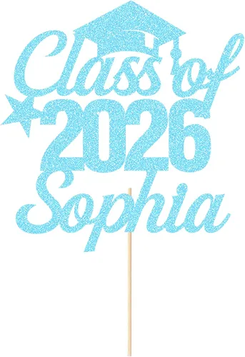 Decoración personalizada para tartas de graduación de clase de 2026, regalos de graduación, felicitaciones, decoración para tartas, decoración de