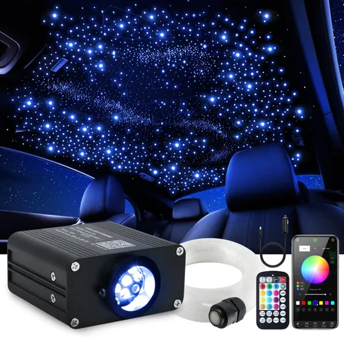 Miniatura 14 de Car Home Starlight Headliner Star - Kit de luces de techo parpadeantes y activadas por sonido, 200 unidades, 0.03 pulgadas x 9.8 pies, RGBW 16 W