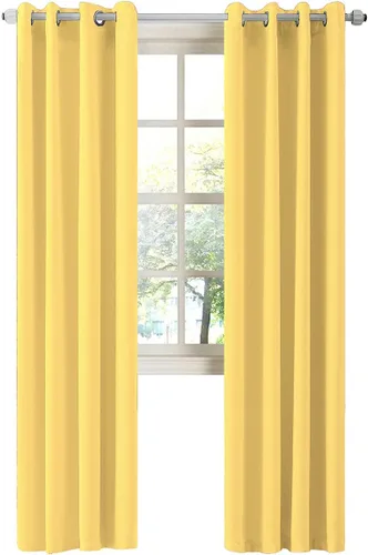 Miniatura 15 de LA PALMA Cortinas opacas con aislamiento térmico y ojales, para sala de estar, dormitorio, paquete de 2 paneles