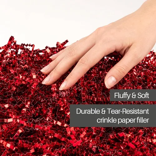 Miniatura 3 de Papel de regalo triturado Sukh de Navidad - Papel de corte arrugado para relleno de confeti como relleno de papel para cestas de relleno