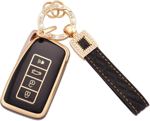 Miniatura 72 de Ekala para Honda Funda para Llavero con Llavero de Cuero, 5 Botones Carcasas de Teclas de TPU Suave Compatibles con Honda Civic Accord Pilot CR-V