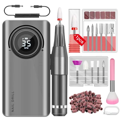 Miniatura 10 de SAVILAND Taladro de uñas profesional 40000 RPM: kit de taladro eléctrico portátil para uñas, máquina de lima con brocas de uñas de cerámica y bandas