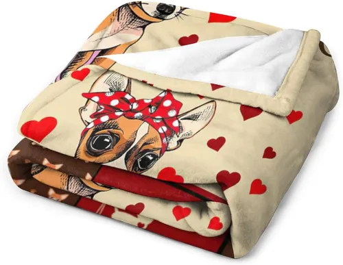Miniatura 6 de Manta "Just A Girl Who Loves Chihuahuas" Manta Decorativa de Perros Lindos Regalos para Niñas Súper Cálida Suave Felpa Ligera Manta de Vellón