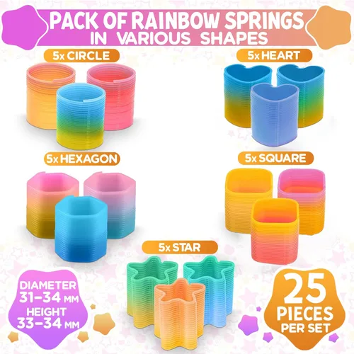Miniatura 2 de Juego de 25 juguetes sensoriales de primavera para ansiedad, recuerdos de fiesta de primavera arcoíris con reconocimiento de color y forma, mini