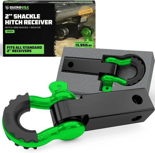 Miniatura 11 de Rhino USA Receptor de enganche de grillete (se adapta a receptores de 2 pulgadas). Los mejores accesorios de remolque para camiones, Jeep, Toyota