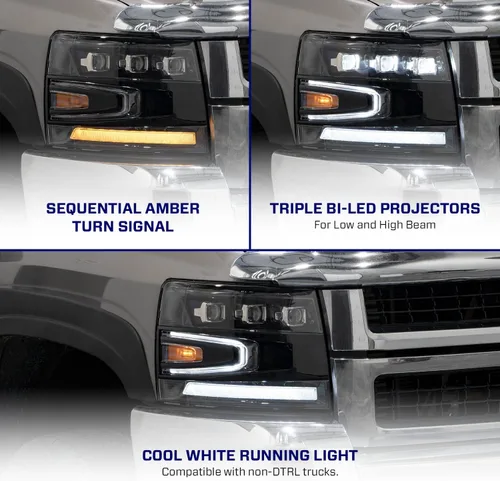 Miniatura 3 de Form Lighting Faros Delanteros Proyectores LED Secuenciales compatibles con Chevrolet Silverado 2007-2013 (par)