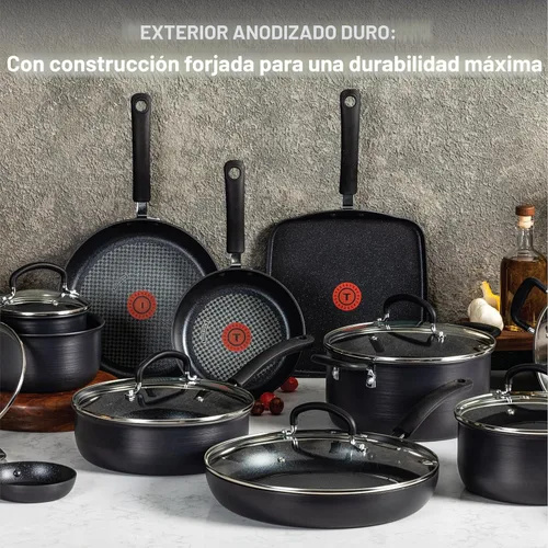 Miniatura 3 de T-fal Ultimate - Juego de utensilios de cocina antiadherentes de aluminio anodizado duro, 14 piezas, apto para horno y parrilla 400°F, tapa segura
