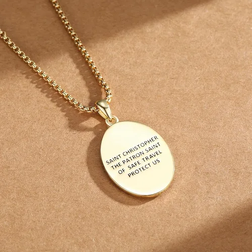 Miniatura 515 de Collar de plata de ley 925 con medalla de San Patrón, colgante de protección católica, amuleto, joyería religiosa para hombres y mujeres