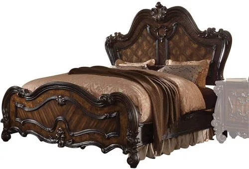 Miniatura 6 de Acme Cama con paneles de madera tamaño King Versalles en roble cereza roble cerezo