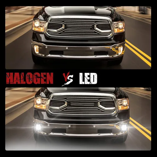 Miniatura 2 de BUNKER INDUST Dodge Ram - Juego de luces antiniebla LED con juego de luces de circulación diurna, par de luces antiniebla de conducción tipo L
