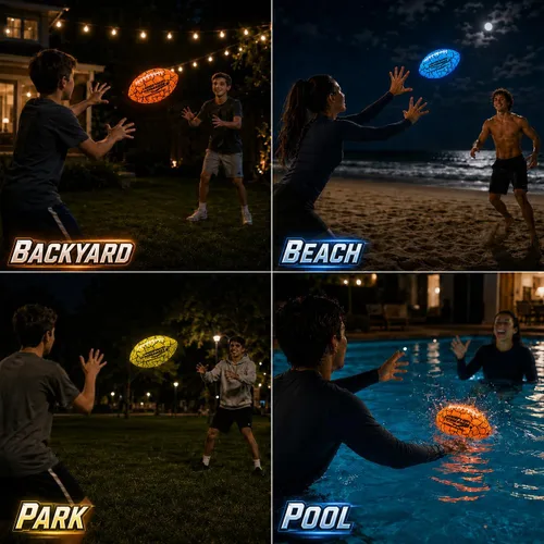 Miniatura 6 de Wave Runner Balón de fútbol LED impermeable que brilla en la oscuridad para niños, adolescentes y adultos - Fútbol iluminado incluye bomba