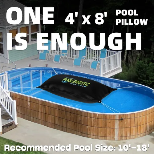 Miniatura 2 de Almohada de piscina de 4 x 8 pies para piscinas sobre el suelo, almohada grande de invierno para cierre de invierno, funda de piscina resistente