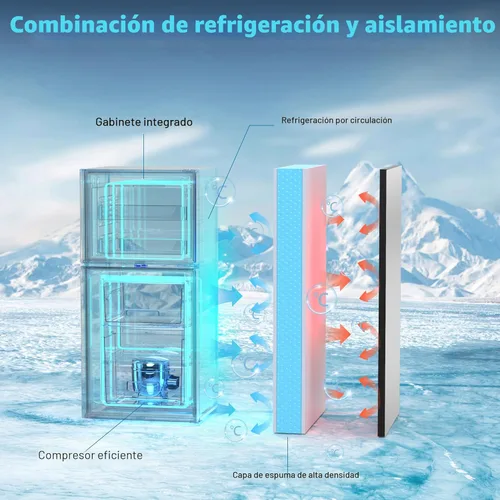 Miniatura 7 de Refrigerador dormitorio con congelador, refrigerador pequeño de 3.45 pies cúbicos con congelador para apartamento, temperatura ajustable de 7