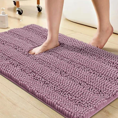 Miniatura 135 de Turquoize Alfombras de Baño de Chenilla Peludas Alfombra de Baño Antideslizante Gruesas Alfombras Peludas para Baño Chenilla Juego de Alfombra
