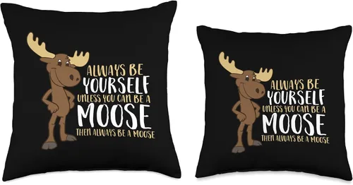 Miniatura 3 de Cute Moose Gifts And Tees Always Be Yourself a menos que puedas ser un alce almohada de 15.7 x 15.7 in, multicolor