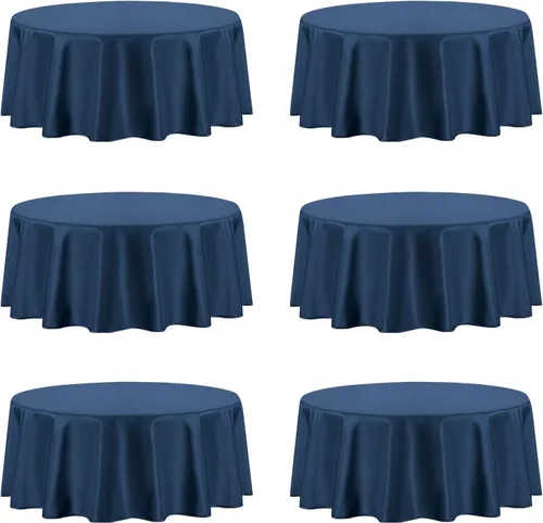 Miniatura 19 de PureFit - Juego de 6 manteles rectangulares negros de 60 x 102 pulgadas para mesas de 6 pies, manteles de lino resistentes a manchas y arrugas