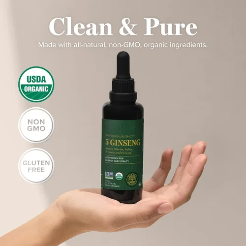 Miniatura 4 de Global Healing Ginseng Fuzion Extracto de hierbas crudo orgánico – Suplemento líquido que promueve la energía y reduce el estrés y la ansiedad
