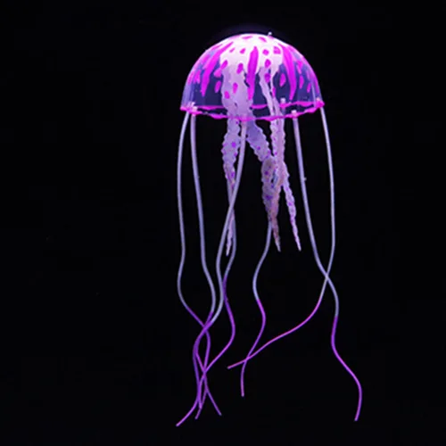 Miniatura 6 de Medusa artificial púrpura brillante adecuada para pecera, decoración de acuario, adornos populares, decoración de acuario, adornos temáticos