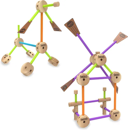 Miniatura 5 de Tinkertoy - Juego de construcción retro en lata - 50 piezas