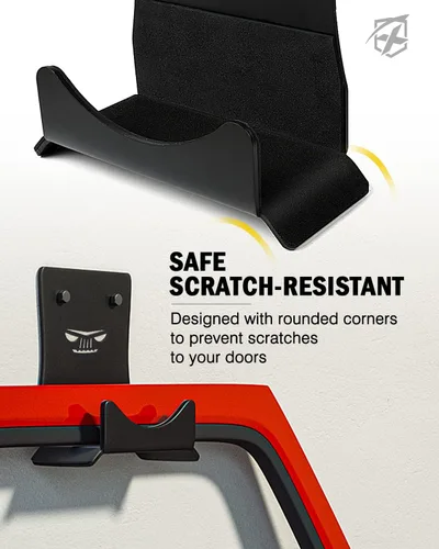 Miniatura 3 de Xprite Ganchos de almacenamiento para puerta de montaje en pared, 4 piezas extraíbles de metal resistente con forro de goma compatibles con Jeep