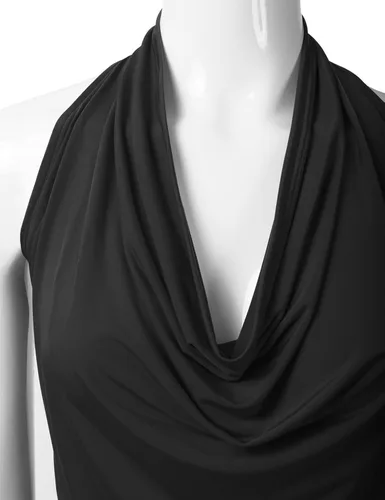 Miniatura 4 de EIMIN Camiseta sin mangas casual con cuello halter drapeado frontal sexy sin espalda (S-3XL), ett006_rojo
