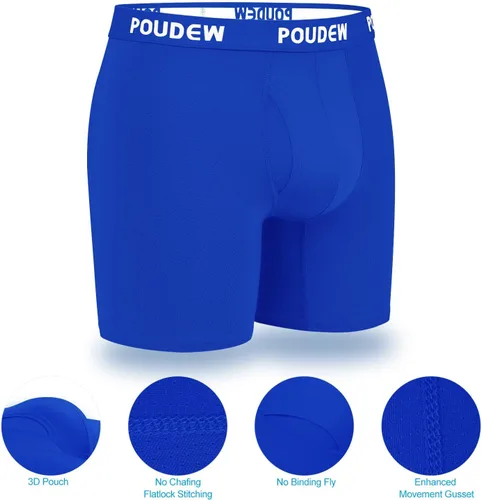 Miniatura 4 de Calzoncillos tipo bóxer de malla de rendimiento atlético para hombre, paquete de 5