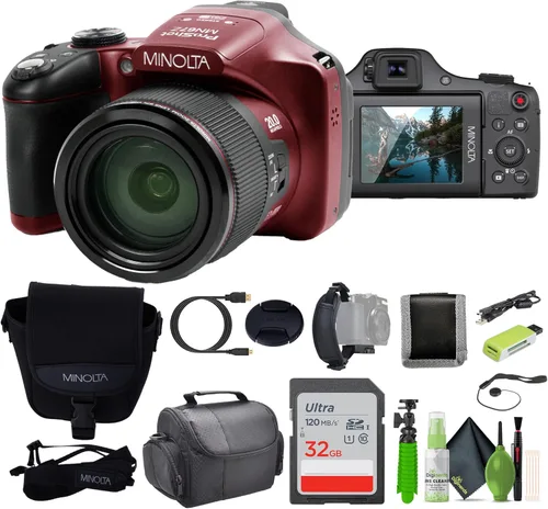 Miniatura 9 de MINOLTA MN67Z - Cámara digital de puente FHD de 20 MP / 1080P con zoom óptico de 67x (morado) Paquete con tarjeta de memoria de 32 GB + bolsa