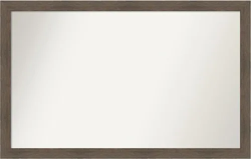 Miniatura 356 de Amanti Art Espejo de pared personalizado no biselado (24 x 27 pulgadas), marco estrecho de nogal chipre - varios tamaños personalizados - Espejo