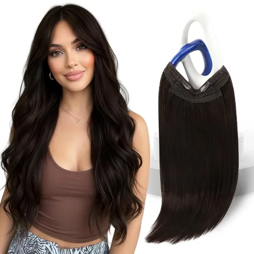 Miniatura 25 de Sunny Hair - Extensiones de cabello humano con banda invisible, color rubio platino (#60), 20 pulgadas