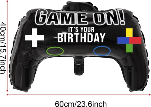 Miniatura 2 de Gejoy - 8 globos de aluminio para controlador de juegos, 23.6 x 15.7 pulgadas, globos de fiesta de videojuegos para fiesta de cumpleaños