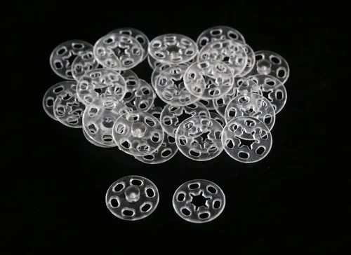 Miniatura 4 de GANSSIA Botones a presión de plástico transparente de 0.276 in (0.27 pulgadas) para coser prendas de vestir, botones de color transparente, paquete