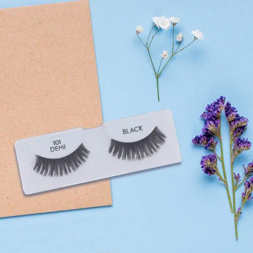 Miniatura 3 de Ardell Pestañas postizas Demi 101 – Negro, volumen completo, tira redondeada pestañas finas para un aspecto natural, paquete de 4
