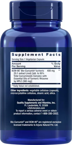Miniatura 2 de Life Extension Super Bio-Curcumina Extracto de cúrcuma 400 mg, 90 cápsulas vegetarianas - Sin OMG - Altamente absorbible