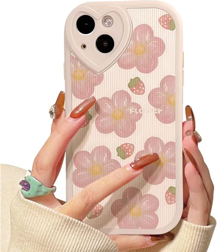 Miniatura 39 de Lovmooful Funda compatible con iPhone 13, diseño floral con lente de amor, protector de parachoques para niñas y mujeres, TPU suave a prueba