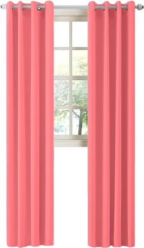 Miniatura 69 de LA PALMA Cortinas opacas con aislamiento térmico y ojales, para sala de estar, dormitorio, paquete de 2 paneles