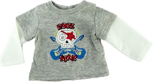 Miniatura 9 de American Fashion World Camiseta gris de manga corta para muñecas de 18 pulgadas Calidad premium y diseño moderno Ropa de muñecas Moda de ropa