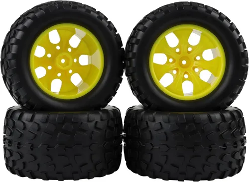 Neumáticos y ruedas de 0.110 in Hex - 1/10 RC Monster Truck Neumáticos 5.118 in para Traxxas Stampede, Slash con inserto de espuma