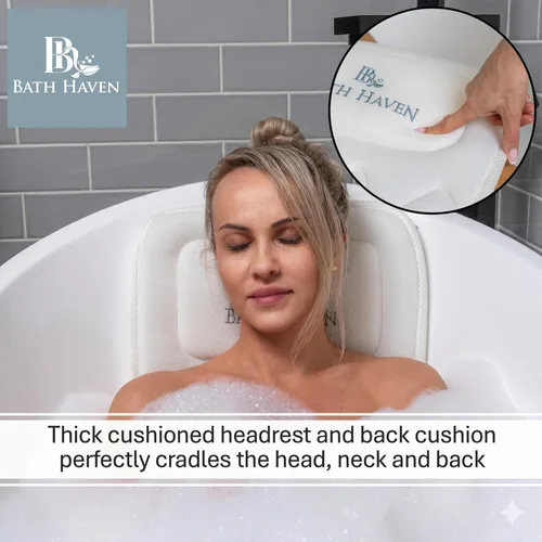 Miniatura 3 de Almohada de baño para bañera, almohada y alfombrilla de baño de cuerpo completo para soporte de cabeza, cuello y espalda, cojín relajante de spa