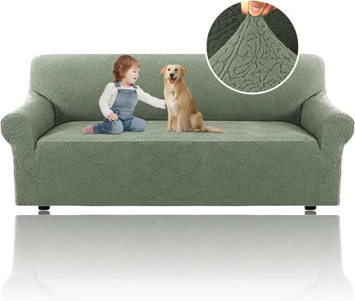 Miniatura 22 de H.Versailtex 2025 Fundas de sofá Jacquard para sofá de 3 cojines, 1 pieza de fundas elásticas para sofá, protector de muebles antideslizante, suave