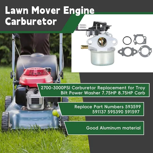 Miniatura 2 de ALL-CARB Repuesto de carburador 2700-3000PSI para lavadora eléctrica Troy Bilt 7.75HP 8.75HP Reemplazo de carbohidratos para 593599 591137 595390