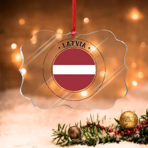 Miniatura 31 de Adornos de Navidad de Kazajstán, bandera de Kazajstán, recuerdo de Navidad, adornos de Navidad acrílicos, bandera nacional, recuerdo de país