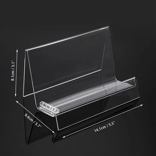 Miniatura 3 de JUXYES Paquete de 8 carteras de acrílico transparente y soporte de exhibición de bolso para boutique y encimera minorista