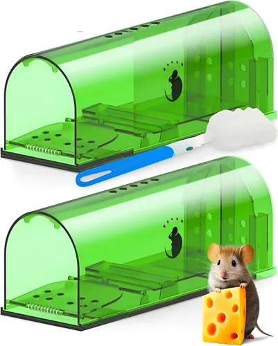 Miniatura 11 de Trampa humana para ratones para interiores y exteriores, paquete de 2 unidades, atrapa ratones y ratones, trampa pequeña para el hogar, trampa