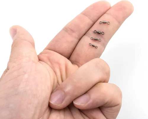 Miniatura 5 de Dr.Fish Paquete de 50 anillos giratorios de pesca con mosca, anillos sólidos de alta resistencia, conectores de línea de gancho, accesorios de pesca