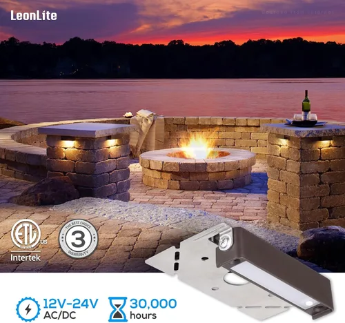 Miniatura 5 de LEONLITE Paquete de 8 luces LED de bajo voltaje de 4 pulgadas, luces LED de pared de retención, luces LED de paisaje, 12 V AC/DC, luz de Blanco suave