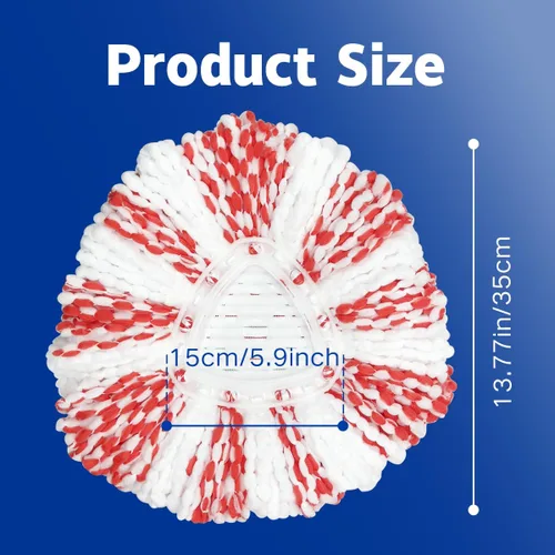 Miniatura 2 de Paquete de 3 cabezales de repuesto para trapeador O-Ceda Easy Wring Spin Mop, repuesto de mopa giratoria de microfibra, repuesto de cabezal