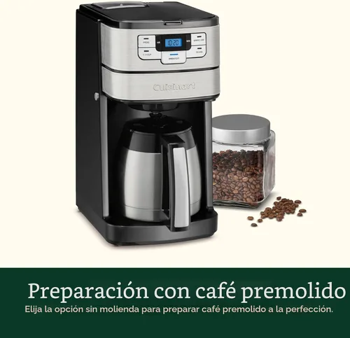 Miniatura 4 de Cafetera automática de molienda y preparación Cuisinart de 10 tazas con molinillo de cuchillas, máquina de café programable con jarra de vidrio