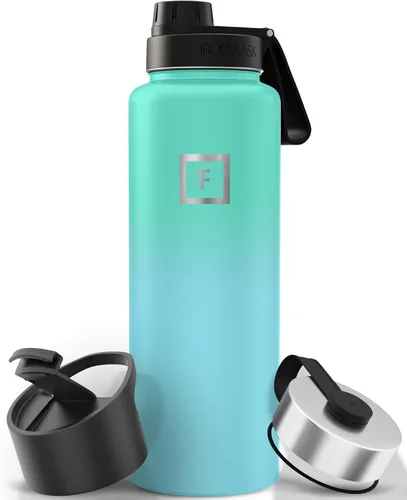 Miniatura 25 de IRON °FLASK Frasco de hidratación para acampar y senderismo con pajilla, botella de agua deportiva de acero inoxidable con aislamiento de boca Dark