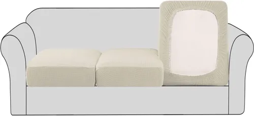 Miniatura 25 de H.VERSAILTEX - Fundas elásticas para cojín de sofá individual, fundas de asiento para silla de sofá, protector de cojín con tejido jacquard de sarga
